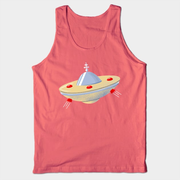 Retro Flying Saucer Tank Top by ksrogersdesigns